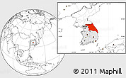 Blank Location Map of Kang-Won-Do, highlighted country