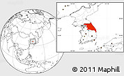 Blank Location Map of Kang-Won-Do