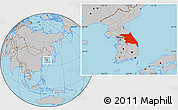 Gray Location Map of Kang-Won-Do