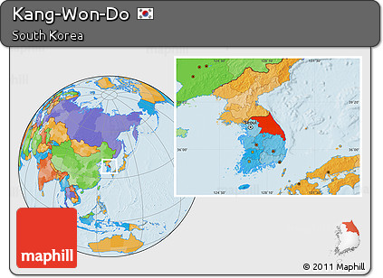 Political Location Map of Kang-Won-Do