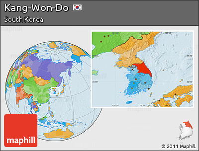 Political Location Map of Kang-Won-Do