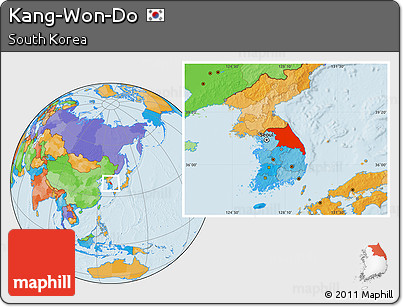 Political Location Map of Kang-Won-Do
