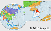Political Location Map of Kang-Won-Do, highlighted country