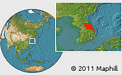 Satellite Location Map of Kang-Won-Do