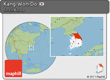 Savanna Style Location Map of Kang-Won-Do, highlighted country