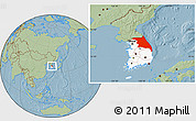 Savanna Style Location Map of Kang-Won-Do, highlighted country, hill shading