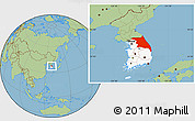Savanna Style Location Map of Kang-Won-Do, highlighted country