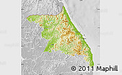 Physical Map of Kang-Won-Do, lighten, desaturated