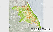 Physical Map of Kang-Won-Do, lighten, semi-desaturated