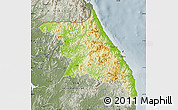 Physical Map of Kang-Won-Do, semi-desaturated