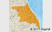 Political Map of Kang-Won-Do, shaded relief outside