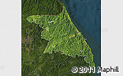 Satellite Map of Kang-Won-Do, darken