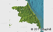 Satellite Map of Kang-Won-Do, single color outside