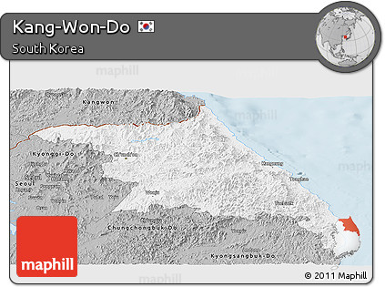 Gray Panoramic Map of Kang-Won-Do