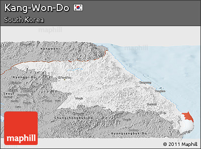 Gray Panoramic Map of Kang-Won-Do