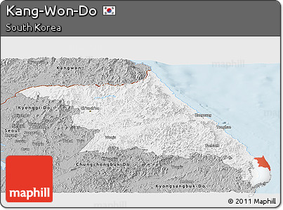 Gray Panoramic Map of Kang-Won-Do
