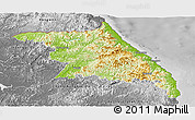 Physical Panoramic Map of Kang-Won-Do, desaturated