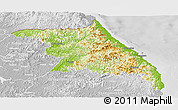 Physical Panoramic Map of Kang-Won-Do, lighten, desaturated