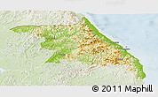 Physical Panoramic Map of Kang-Won-Do, lighten