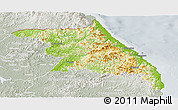 Physical Panoramic Map of Kang-Won-Do, lighten, semi-desaturated