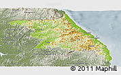 Physical Panoramic Map of Kang-Won-Do, semi-desaturated