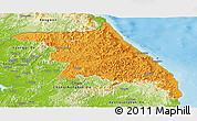 Political Panoramic Map of Kang-Won-Do, physical outside