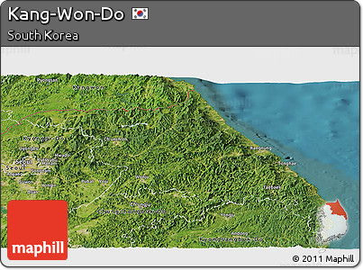 Satellite Panoramic Map of Kang-Won-Do