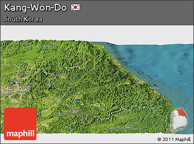 Satellite Panoramic Map of Kang-Won-Do