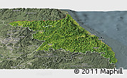 Satellite Panoramic Map of Kang-Won-Do, semi-desaturated
