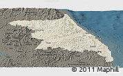 Shaded Relief Panoramic Map of Kang-Won-Do, darken