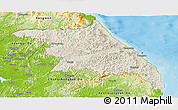 Shaded Relief Panoramic Map of Kang-Won-Do, physical outside