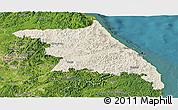 Shaded Relief Panoramic Map of Kang-Won-Do, satellite outside