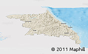 Shaded Relief Panoramic Map of Kang-Won-Do, single color outside