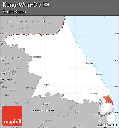 Gray Simple Map of Kang-Won-Do