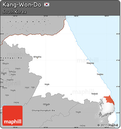 Gray Simple Map of Kang-Won-Do