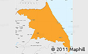 Political Simple Map of Kang-Won-Do, single color outside, borders and labels