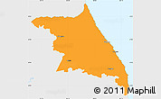 Political Simple Map of Kang-Won-Do, single color outside