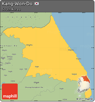 Savanna Style Simple Map of Kang-Won-Do