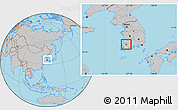 Gray Location Map of Kwangju, within the entire country
