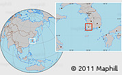 Gray Location Map of Kwangju