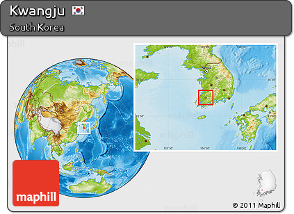Physical Location Map of Kwangju