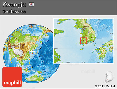 Physical Location Map of Kwangju
