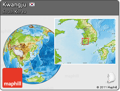 Physical Location Map of Kwangju
