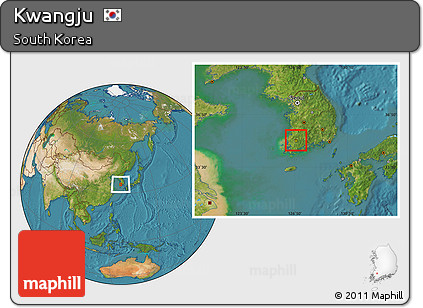 Satellite Location Map of Kwangju
