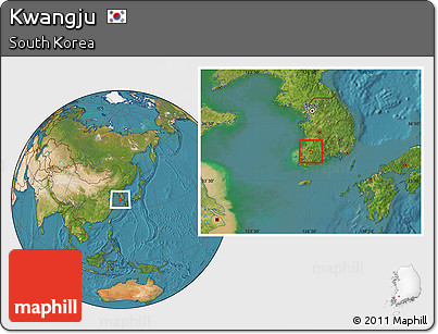 Satellite Location Map of Kwangju
