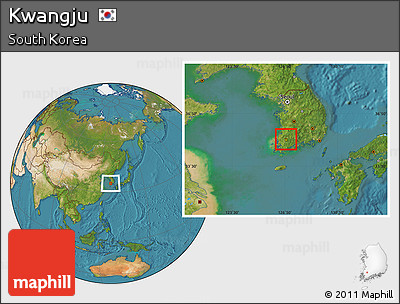 Satellite Location Map of Kwangju