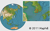 Satellite Location Map of Kwangju