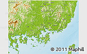 Physical 3D Map of Kyongsangnam-Do