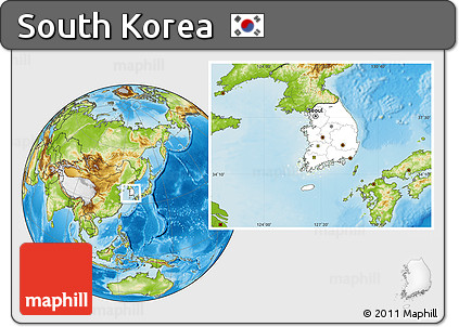 Blank Location Map of South Korea, physical outside