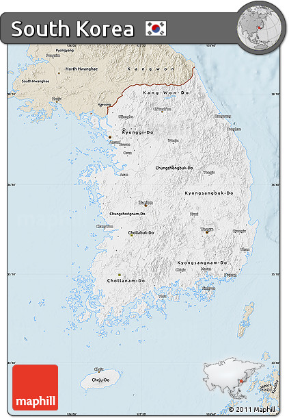 Classic Style Map of South Korea